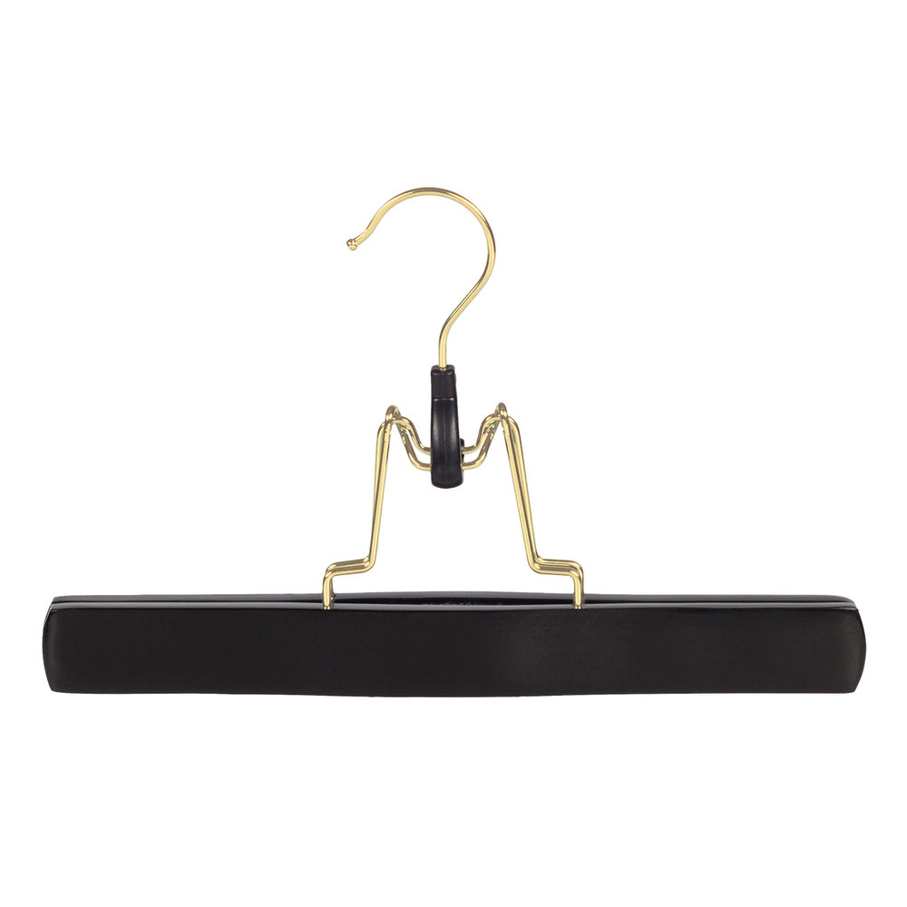 DE KLEDINGHANGER GIGANT Broekklem beukenhout zwart gelakt met messinghaak en vilt inlage DE KLEDINGHANGER GIGANT Broekklem beukenhout zwart gelakt met messinghaak en vilt inlage