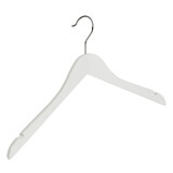 Blouse / shirthanger (geknikt) beukenhout wit gelakt met rokinkepingen