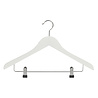 Blouse / shirthanger beukenhout wit gelakt met anti-slip knijpers, 38 cm Blouse / shirthanger beukenhout wit gelakt met anti-slip knijpers, 38 cm