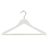 Blouse / shirthanger beukenhout wit gelakt met anti-slip broeklat, 38 cm Blouse / shirthanger beukenhout wit gelakt met anti-slip broeklat, 38 cm