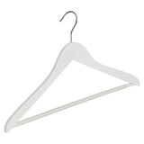 Blouse / shirthanger (geknikt) beukenhout wit gelakt met anti-slip broeklat