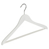 Blouse / shirthanger beukenhout wit gelakt met anti-slip broeklat, 38 cm Blouse / shirthanger beukenhout wit gelakt met anti-slip broeklat, 38 cm
