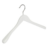 Mantel / kostuumhanger (geknikt) beukenhout wit gelakt met schouderverbreding Mantel / kostuumhanger (geknikt) beukenhout wit gelakt met schouderverbreding