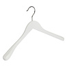 Mantel / kostuumhanger beukenhout wit gelakt met schouderverbreding, 44 cm Mantel / kostuumhanger beukenhout wit gelakt met schouderverbreding, 44 cm