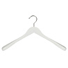 Mantel / kostuumhanger beukenhout wit gelakt met schouderverbreding, 44 cm Mantel / kostuumhanger beukenhout wit gelakt met schouderverbreding, 44 cm