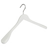 Mantel / kostuumhanger beukenhout wit gelakt met schouderverbreding, 44 cm Mantel / kostuumhanger beukenhout wit gelakt met schouderverbreding, 44 cm