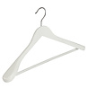 Mantel / kostuumhanger beukenhout wit gelakt met schouderverbreding en anti-slip broeklat, 38 cm Mantel / kostuumhanger beukenhout wit gelakt met schouderverbreding en anti-slip broeklat, 38 cm