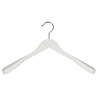 Mantel / kostuumhanger beukenhout wit gelakt met schouderverbreding, 41 cm Mantel / kostuumhanger beukenhout wit gelakt met schouderverbreding, 41 cm