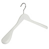Mantel / kostuumhanger beukenhout wit gelakt met schouderverbreding, 41 cm Mantel / kostuumhanger beukenhout wit gelakt met schouderverbreding, 41 cm