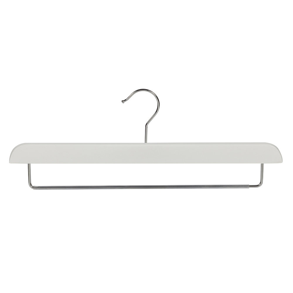 DE KLEDINGHANGER GIGANT Broekhanger beukenhout wit gelakt met anti-slip broeklat DE KLEDINGHANGER GIGANT Broekhanger beukenhout wit gelakt met anti-slip broeklat