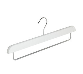 Broekhanger beukenhout wit gelakt met anti-slip broeklat