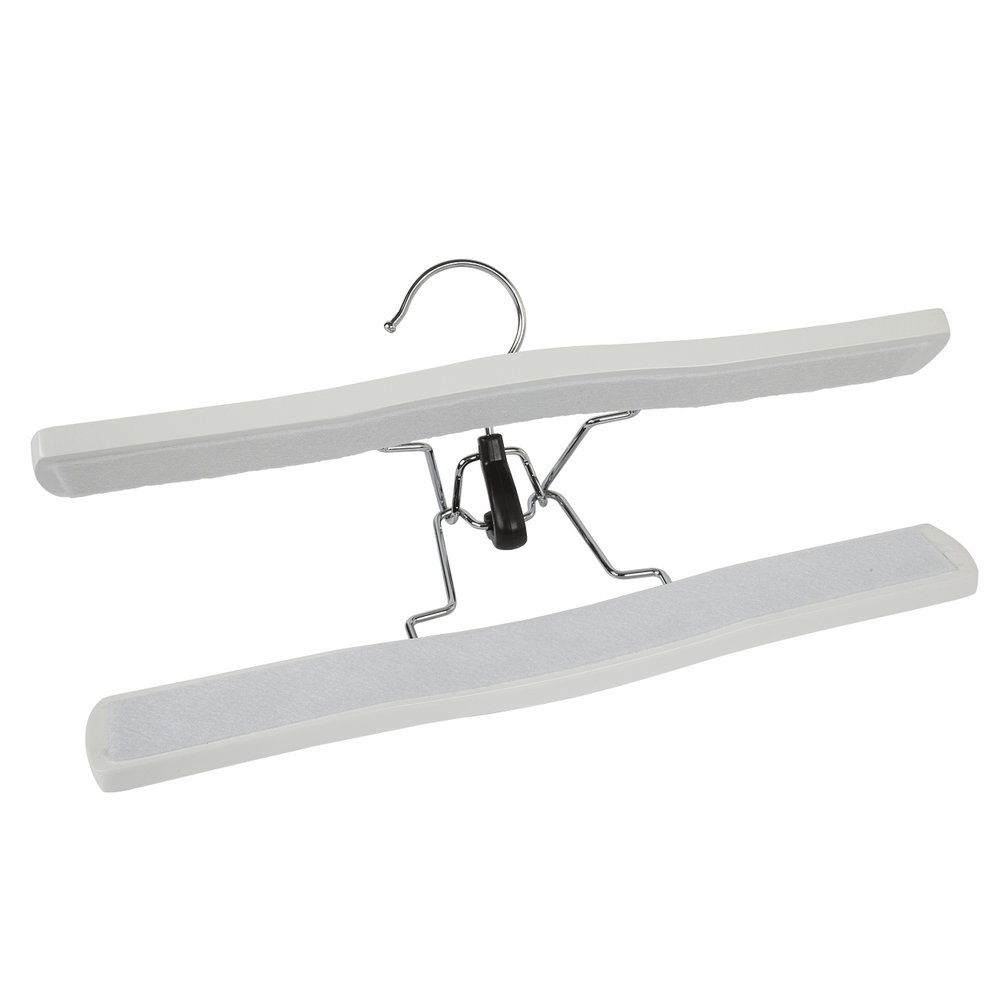 Broekklem beukenhout wit gelakt met vilt inlage, 27 cm Broekklem beukenhout wit gelakt met vilt inlage, 27 cm