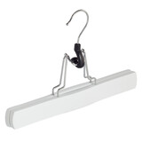 DE KLEDINGHANGER GIGANT Broekklem beukenhout wit gelakt met vilt inlage