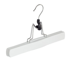 Broekklem beukenhout wit gelakt met vilt inlage, 27 cm