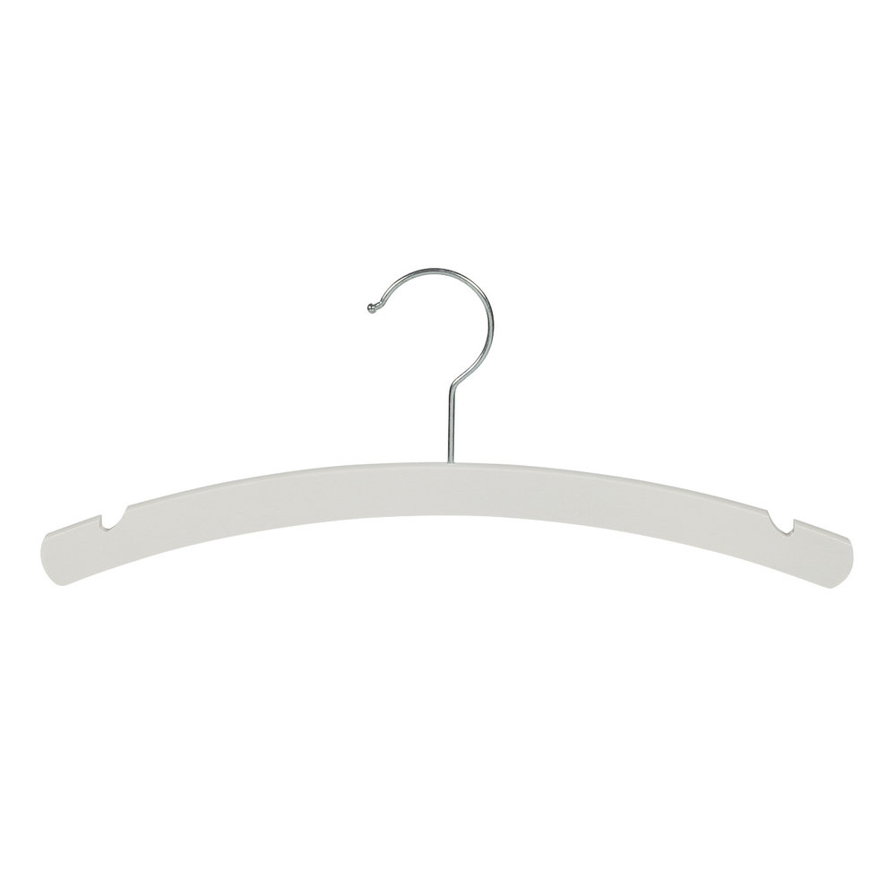 Kinderhanger beukenhout wit gelakt met rokinkepingen, 34 cm
