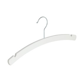 DE KLEDINGHANGER GIGANT Blouse / shirthanger (vlak) beukenhout wit gelakt met rokinkepingen DE KLEDINGHANGER GIGANT Blouse / shirthanger (vlak) beukenhout wit gelakt met rokinkepingen
