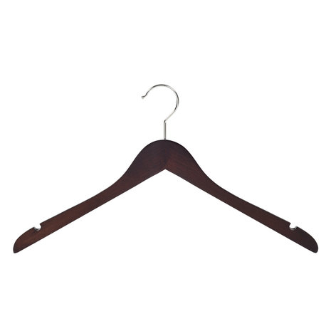 Blouse / shirthanger beukenhout wenge gebeitst met rokinkepingen, 38 cm