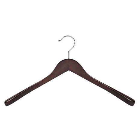 Mantel / kostuumhanger (geknikt) beukenhout wenge gebeitst met schouderverbreding