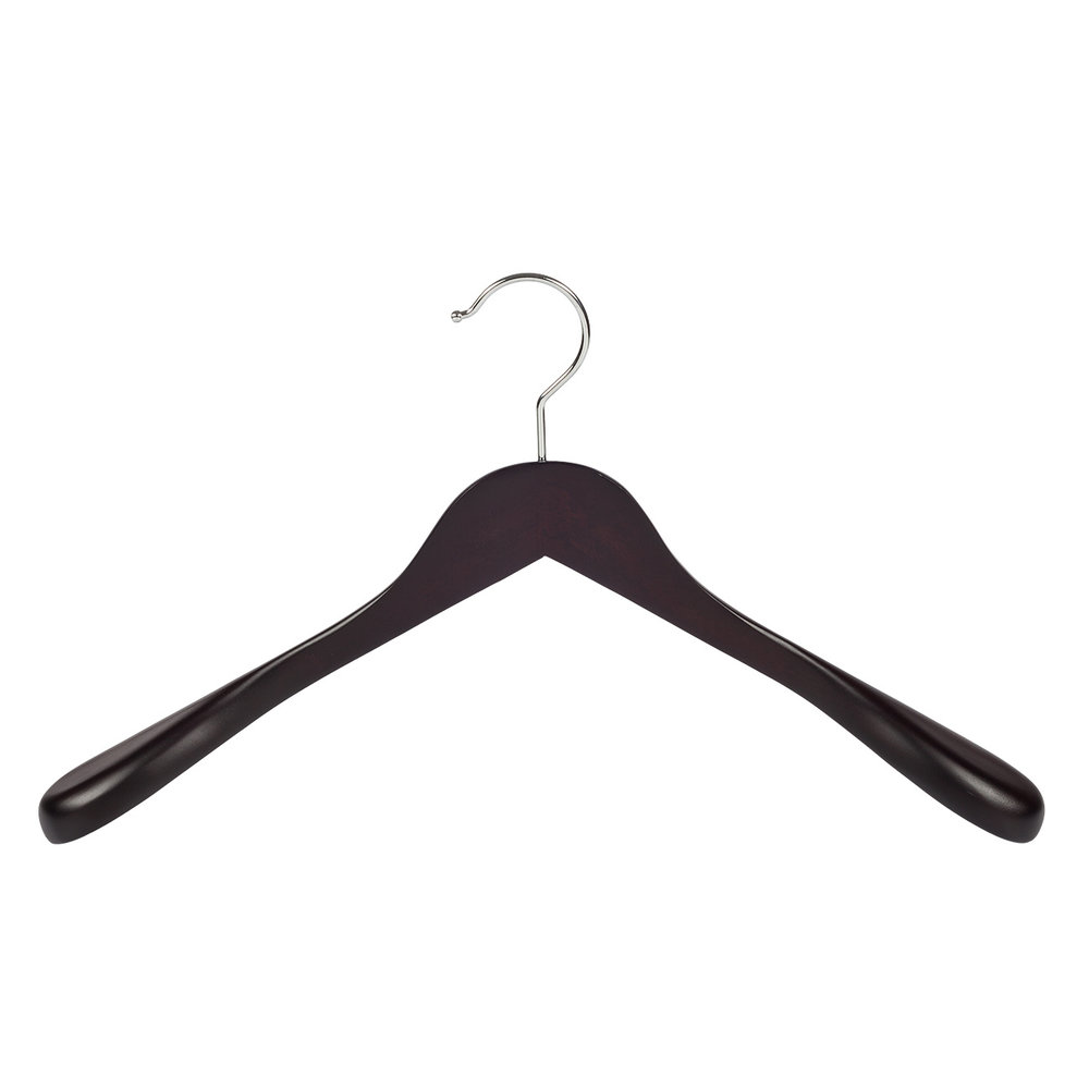 DE KLEDINGHANGER GIGANT Mantel / kostuumhanger (geknikt) beukenhout wenge gebeitst met schouderverbreding