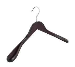 DE KLEDINGHANGER GIGANT Mantel / kostuumhanger (geknikt) beukenhout wenge gebeitst met schouderverbreding