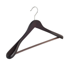 Mantel / kostuumhanger (geknikt) beukenhout wenge gebeitst met schouderverbreding en anti-slip broeklat Mantel / kostuumhanger (geknikt) beukenhout wenge gebeitst met schouderverbreding en anti-slip broeklat