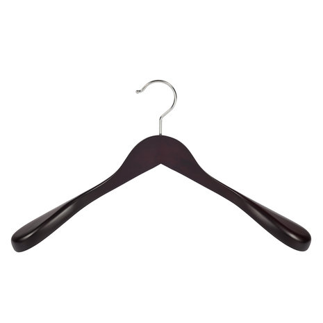 Mantel / kostuumhanger (geknikt) beukenhout wenge gebeitst met schouderverbreding