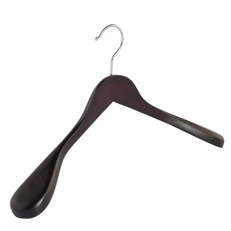 Mantel / kostuumhanger (geknikt) beukenhout wenge gebeitst met schouderverbreding