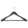 Coat / costume hanger beech wood wenge stained with broad shoulders and non-slip trouser bar, 41 cm Coat / costume hanger beech wood wenge stained with broad shoulders and non-slip trouser bar, 41 cm