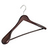 Mantel / kostuumhanger (geknikt) beukenhout wenge gebeitst met schouderverbreding en anti-slip broeklat