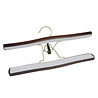 Trouser clip beech wood walnut stained with brass hook and felt insert, 27 cm Trouser clip beech wood walnut stained with brass hook and felt insert, 27 cm