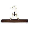 Trouser clip beech wood walnut stained with brass hook and felt insert, 27 cm Trouser clip beech wood walnut stained with brass hook and felt insert, 27 cm