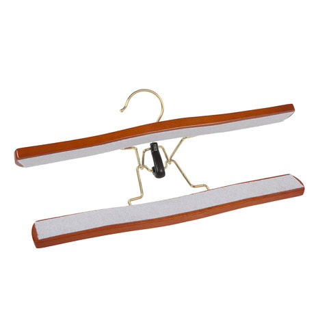 DE KLEDINGHANGER GIGANT Broekklem beukenhout kersen gebeitst met messinghaak en vilt inlage DE KLEDINGHANGER GIGANT Broekklem beukenhout kersen gebeitst met messinghaak en vilt inlage