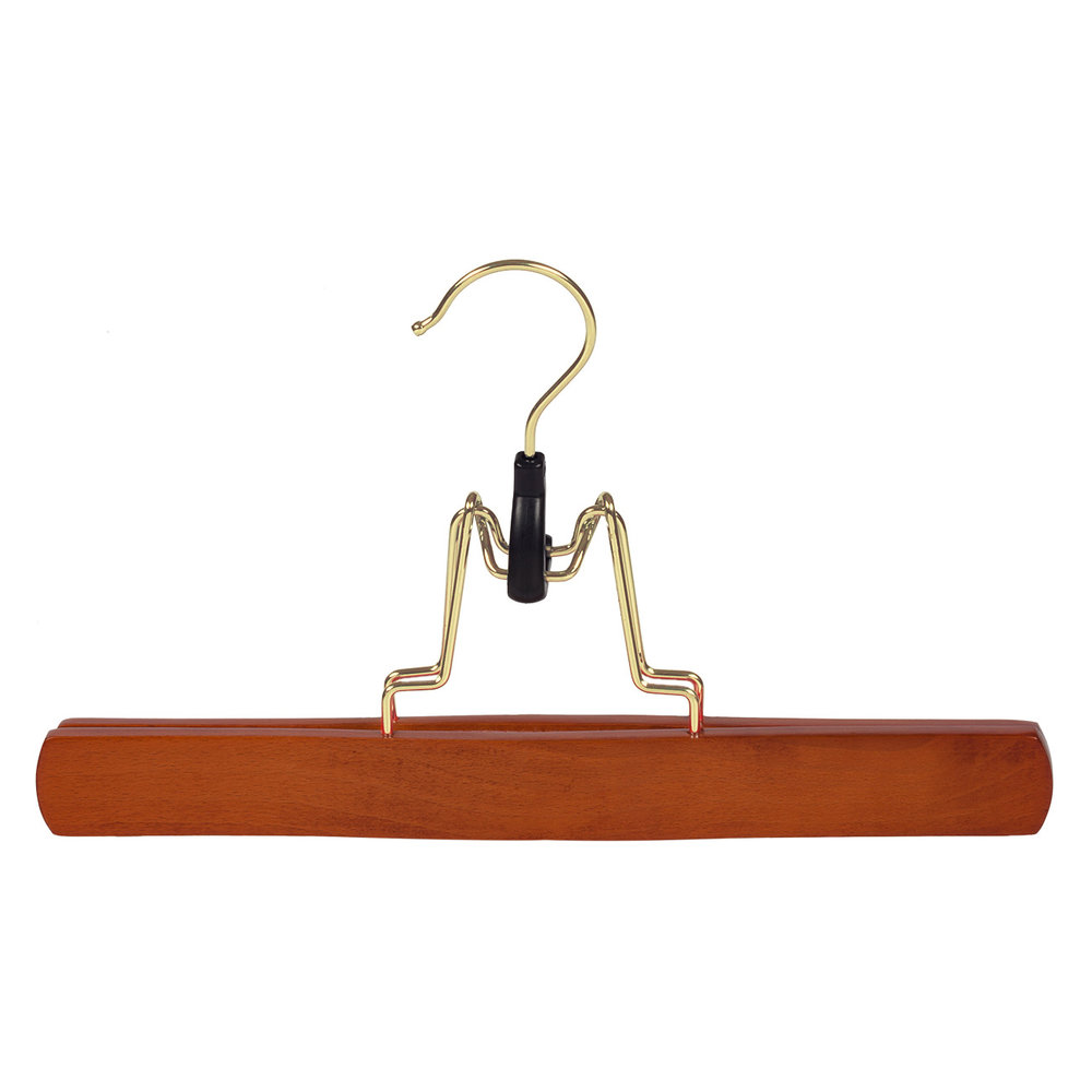 DE KLEDINGHANGER GIGANT Broekklem beukenhout kersen gebeitst met messinghaak en vilt inlage DE KLEDINGHANGER GIGANT Broekklem beukenhout kersen gebeitst met messinghaak en vilt inlage