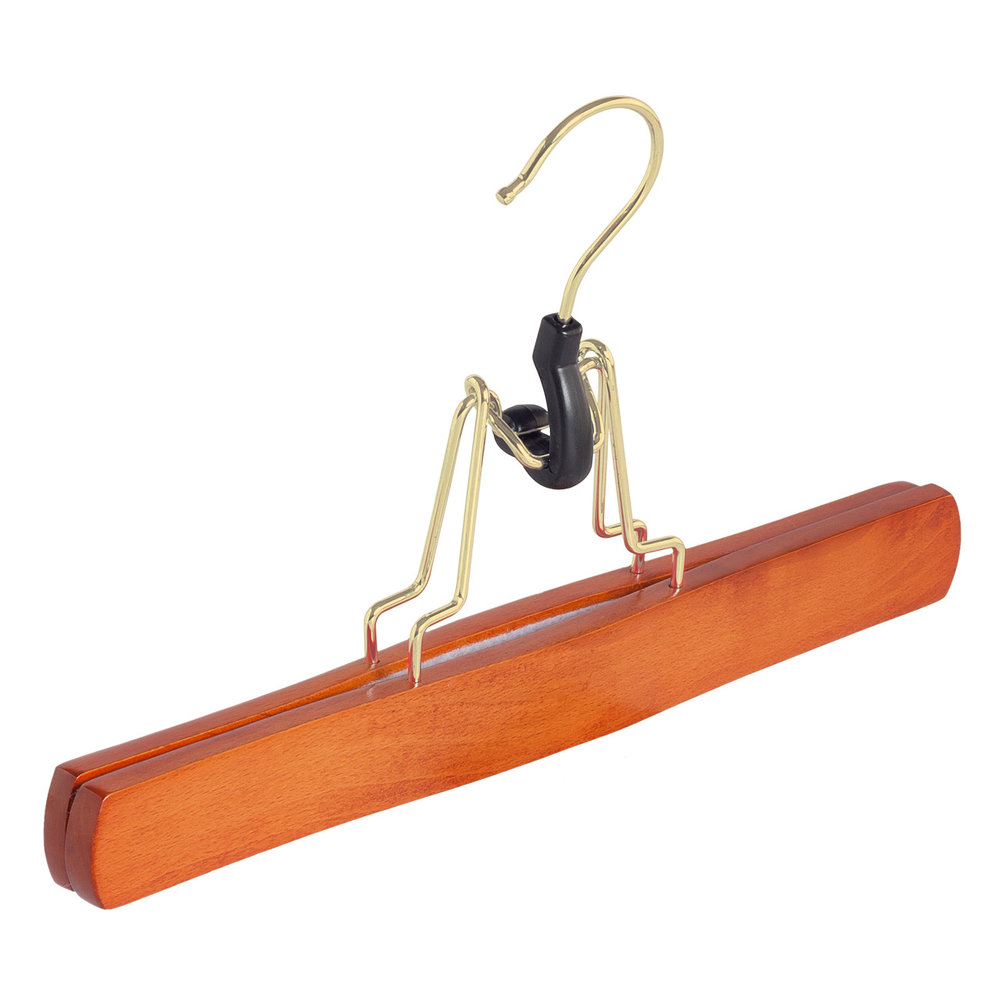 DE KLEDINGHANGER GIGANT Broekklem beukenhout kersen gebeitst met messinghaak en vilt inlage DE KLEDINGHANGER GIGANT Broekklem beukenhout kersen gebeitst met messinghaak en vilt inlage