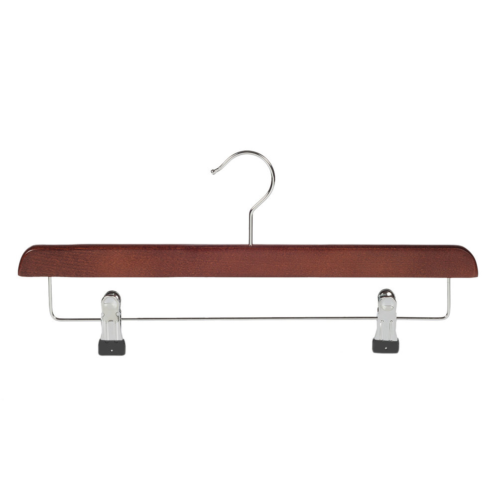 Rok / broekhanger beukenhout mahonie gebeitst met anti-slip knijpers