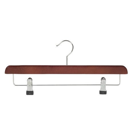 DE KLEDINGHANGER GIGANT Rok / broekhanger beukenhout mahonie gebeitst met anti-slip knijpers DE KLEDINGHANGER GIGANT Rok / broekhanger beukenhout mahonie gebeitst met anti-slip knijpers
