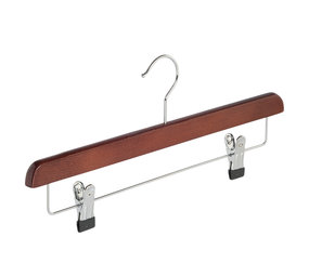 Rok / broekhanger beukenhout mahonie gebeitst met anti-slip knijpers