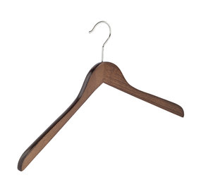 Blouse / shirthanger (geknikt) beukenhout walnoten gebeitst Blouse / shirthanger (geknikt) beukenhout walnoten gebeitst