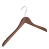 Blouse / shirt hanger beech wood walnut stained stained with skirt notches, 38 cm Blouse / shirt hanger beech wood walnut stained stained with skirt notches, 38 cm