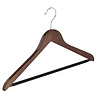 Blouse / shirthanger beukenhout walnoten gebeitst met anti-slip broeklat, 38 cm Blouse / shirthanger beukenhout walnoten gebeitst met anti-slip broeklat, 38 cm