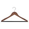Blouse / shirthanger beukenhout walnoten gebeitst met rokinkepingen en anti-slip broeklat, 38 cm Blouse / shirthanger beukenhout walnoten gebeitst met rokinkepingen en anti-slip broeklat, 38 cm