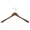 Coat / costume hanger beech wood walnut stained stained with broad shoulders, 38 cm Coat / costume hanger beech wood walnut stained stained with broad shoulders, 38 cm