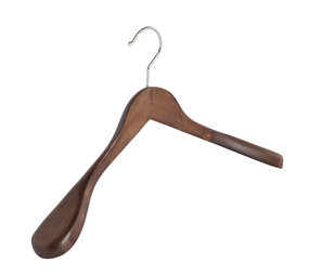 DE KLEDINGHANGER GIGANT Mantel / kostuumhanger (geknikt) beukenhout walnoten gebeitst met schouderverbreding