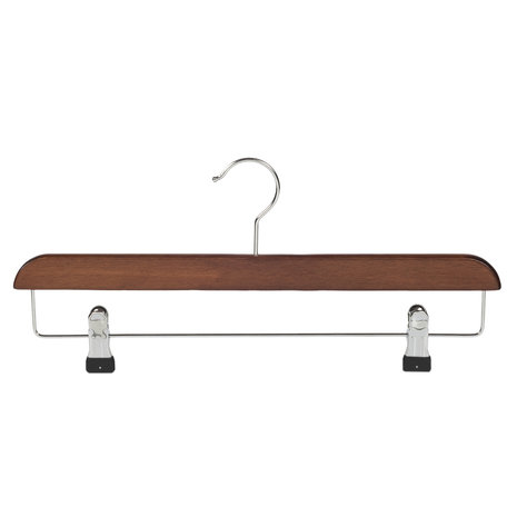 Rok / broekhanger beukenhout walnoten gebeitst met anti-slip knijpers