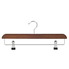 Skirt / trouser hanger beech wood walnut stained stained with non-slip clips, 40 cm Skirt / trouser hanger beech wood walnut stained stained with non-slip clips, 40 cm