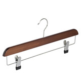 DE KLEDINGHANGER GIGANT Rok / broekhanger beukenhout walnoten gebeitst met anti-slip knijpers