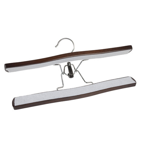 DE KLEDINGHANGER GIGANT Broekklem beukenhout walnoten gebeitst met vilt inlage