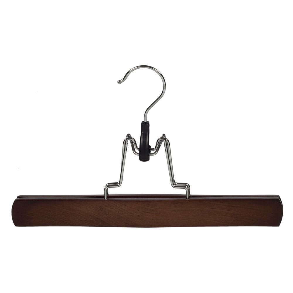 DE KLEDINGHANGER GIGANT Broekklem beukenhout walnoten gebeitst met vilt inlage