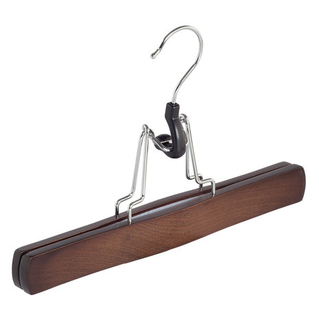 DE KLEDINGHANGER GIGANT Broekklem beukenhout walnoten gebeitst met vilt inlage