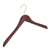 Blouse / shirthanger beukenhout mahonie gebeitst met messinghaak, 38 cm